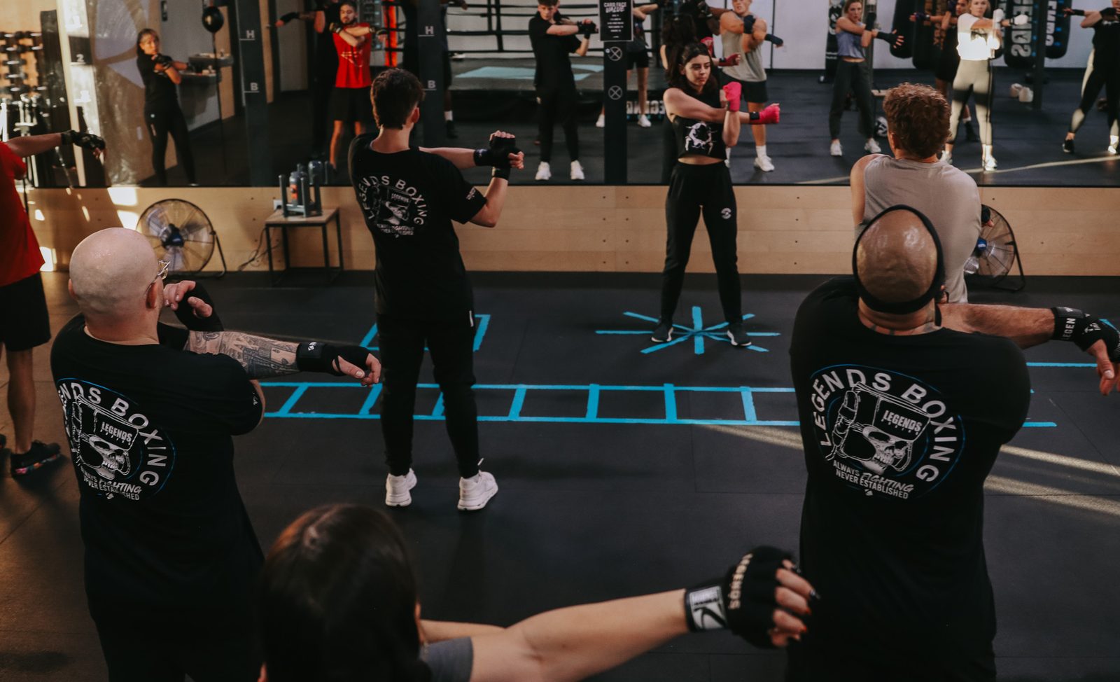 Legends Boxing group class warming up