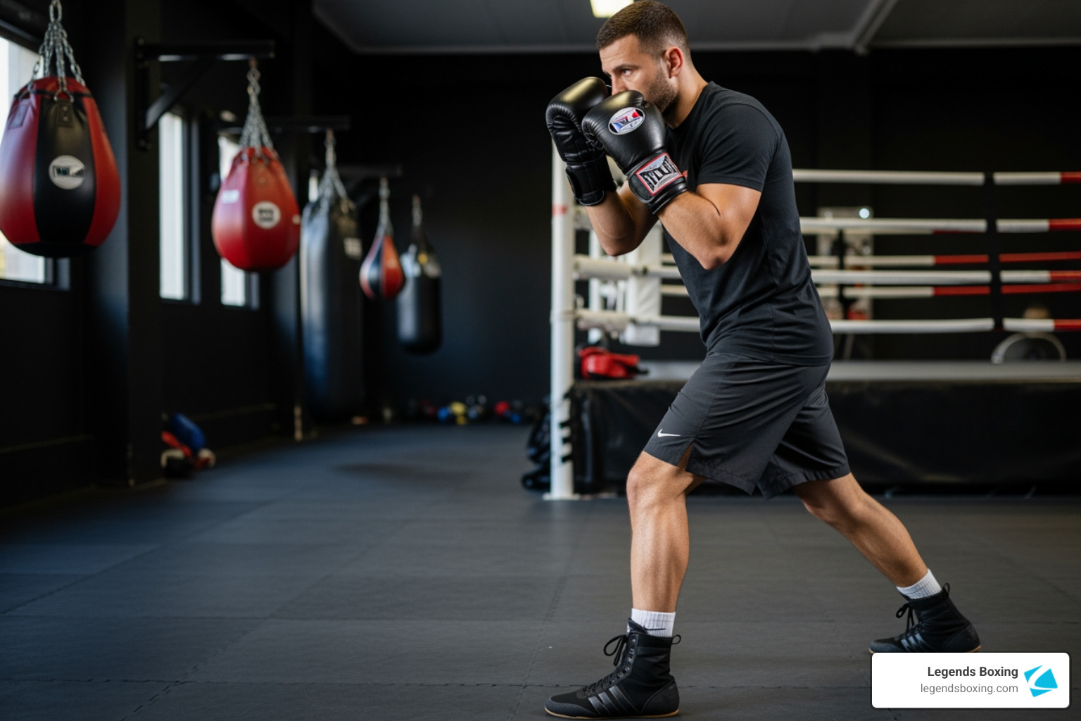 Boxer demonstrating the correct orthodox stance